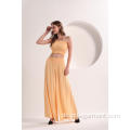 Frauen Yellow Strip Wide Leg Pants